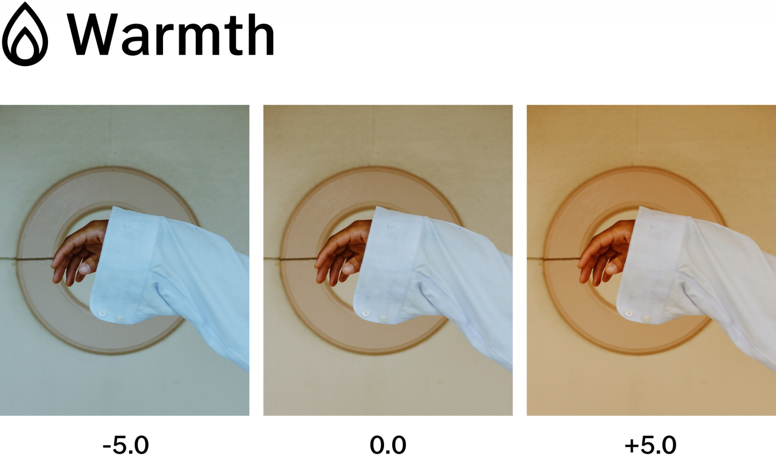 example displaying editing of warmth